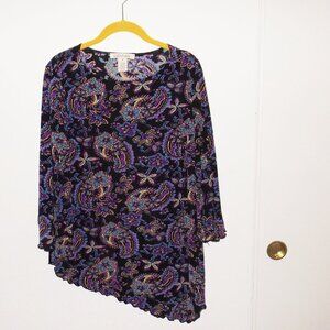 Women's asymmetrical polyester spandex top Size M (#EV1633)